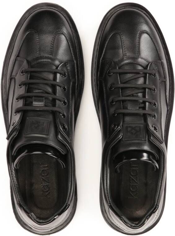 Kazar Zwarte sneakers met versierde zool en tong Black Heren