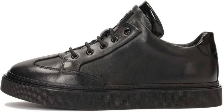 Kazar Zwarte sneakers met versierde zool en tong Black Heren