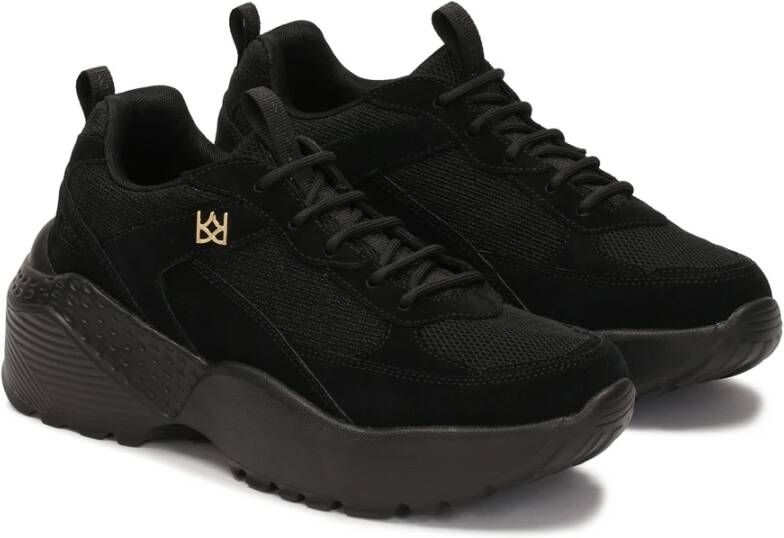 Kazar Zwarte sneakers op een stevige zool Black Dames