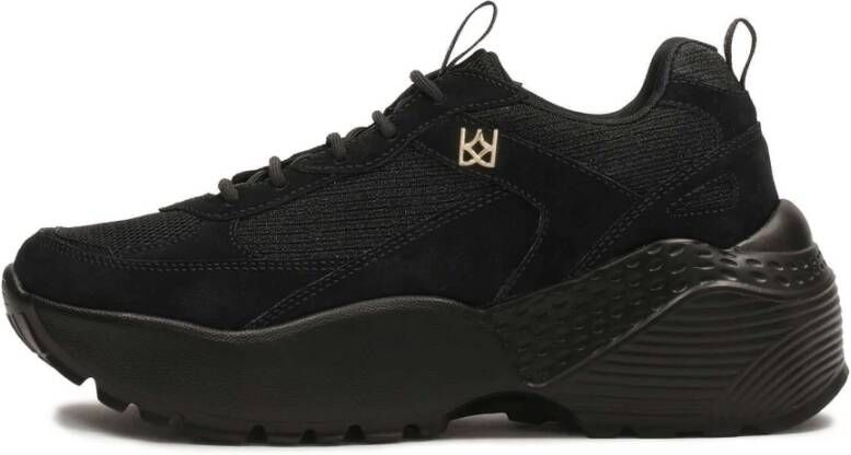 Kazar Zwarte sneakers op een stevige zool Black Dames