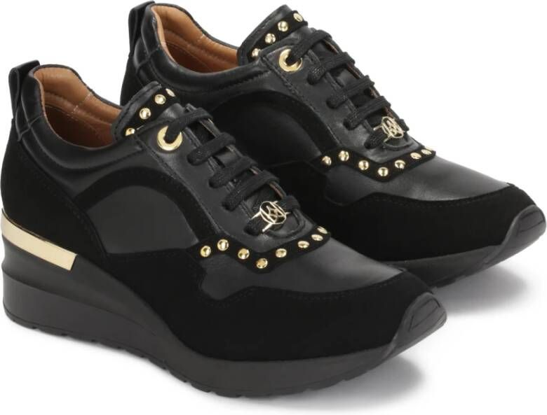 Kazar Zwarte sneakers op een verhoogde zool Black Dames