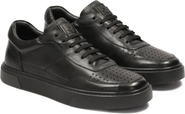 Kazar Zwarte sneakers van graanleer Black Heren