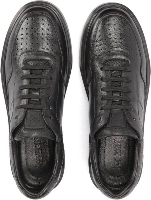 Kazar Zwarte sneakers van graanleer Black Heren