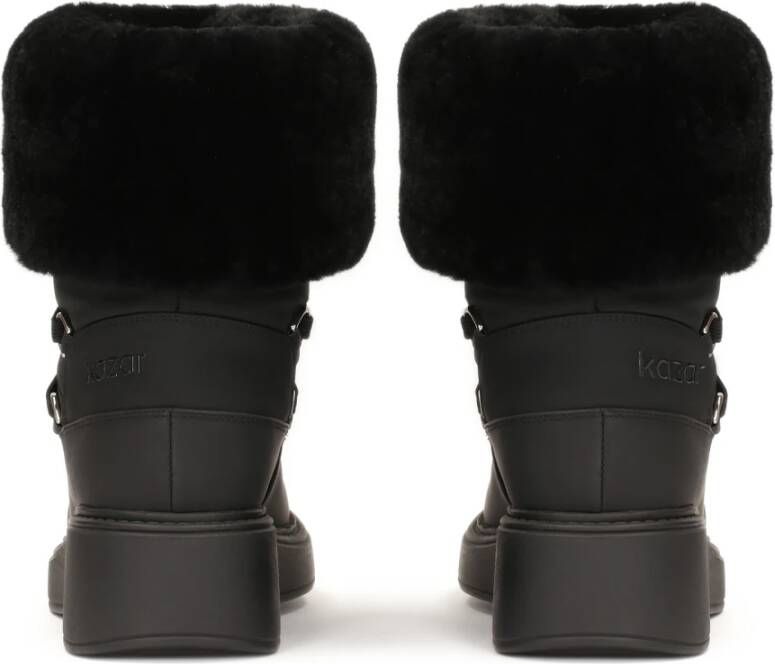 Kazar Zwarte sneeuwlaarzen met schapenwol Black Dames