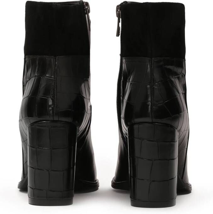 Kazar Zwarte stiletto laarzen gemaakt van gecombineerde materialen Black Dames