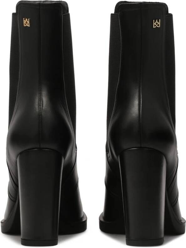 Kazar Zwarte stiletto laarzen met elastische inzetstukken Black Dames