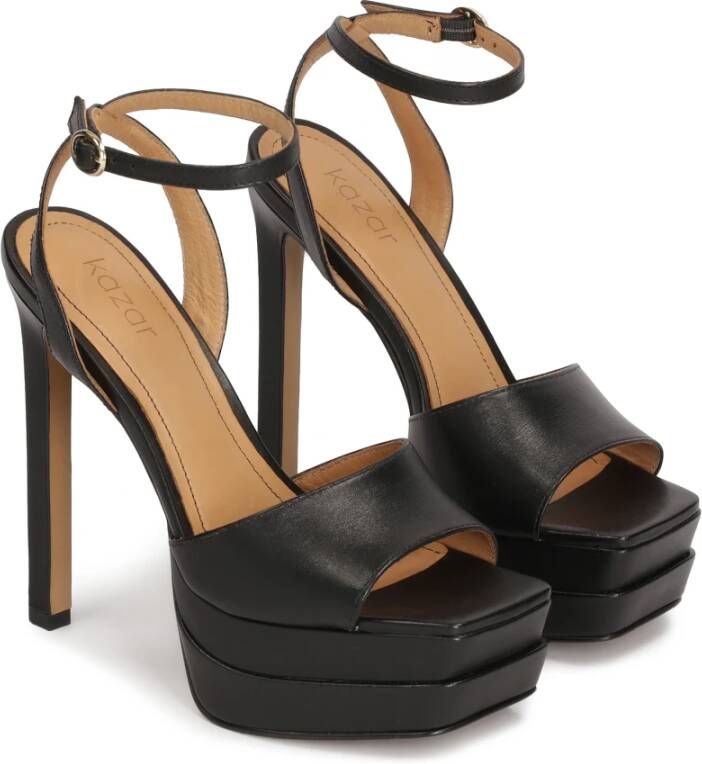 Kazar Zwarte stiletto sandalen op een platform Black Dames