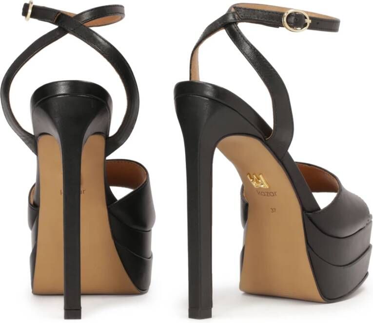 Kazar Zwarte stiletto sandalen op een platform Black Dames