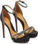 Kazar Zwarte stoffen sandalen versierd met kristallen Black Dames - Thumbnail 2