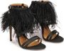 Kazar Zwarte stoffen sandalen versierd met veren Black Dames - Thumbnail 3