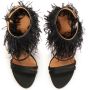 Kazar Zwarte stoffen sandalen versierd met veren Black Dames - Thumbnail 5