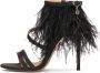 Kazar Zwarte stoffen sandalen versierd met veren Black Dames - Thumbnail 6