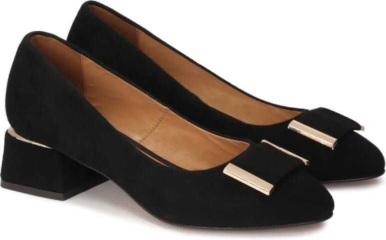 Kazar Zwarte suède lage hakken pumps Black Dames