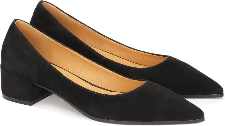 Kazar Zwarte suède lage hakken pumps Black Dames