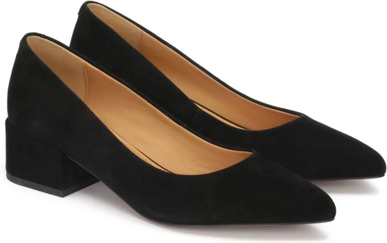 Kazar Zwarte suède lage stiletto pumps Black Dames