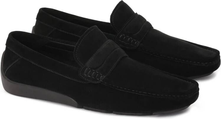 Kazar Zwarte suède mocassins met een kenmerkende zool Black Heren