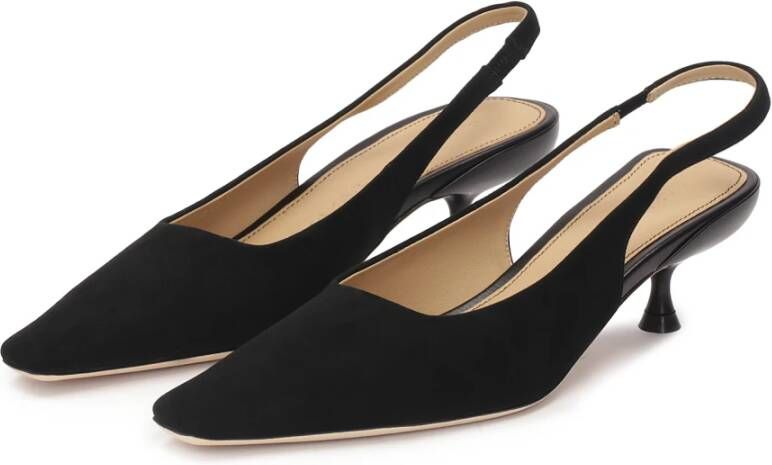 Kazar Zwarte Suède Open Hiel Pumps Black Dames