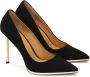 Kazar Zwarte suède pumps met gouden hak Black Dames - Thumbnail 3