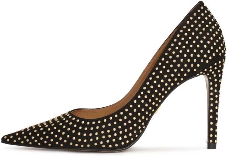 Kazar Zwarte suède pumps met gouden studs Black Dames