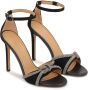 Kazar Zwarte suède sandalen met glanzende bandjes Black Dames - Thumbnail 2