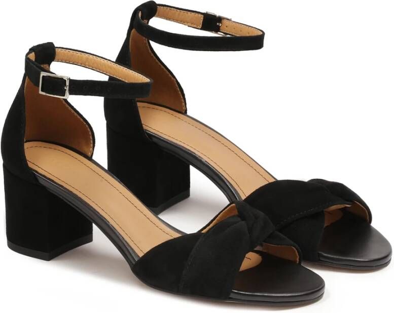 Kazar Zwarte suède sandalen met volle hak Black Dames