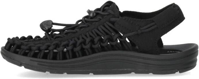 Keen Zwarte Geweven Elastische Sandaal Black Dames