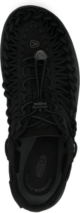 Keen Zwarte Sneakers met Knoopdetail Black Dames