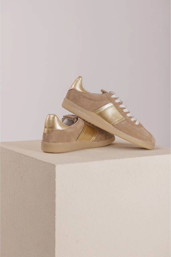 Kennel & Schmenger Retro Sneaker met Gouden Panelen Brown Dames