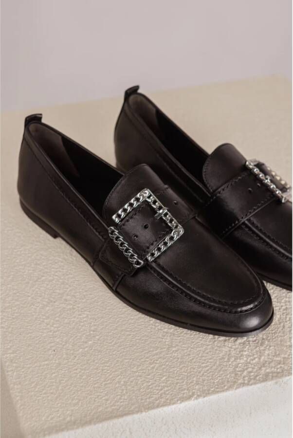 Kennel & Schmenger Zwart Zilver Loafer met Gesp Detail Black Dames