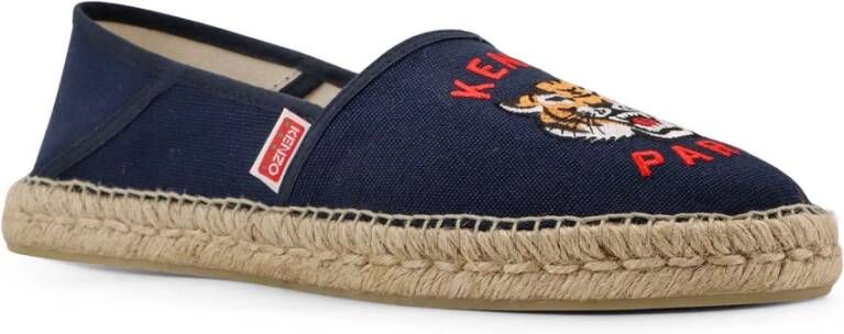 Kenzo Blauwe Espadrilles met Tijgerborduursel Blue Heren