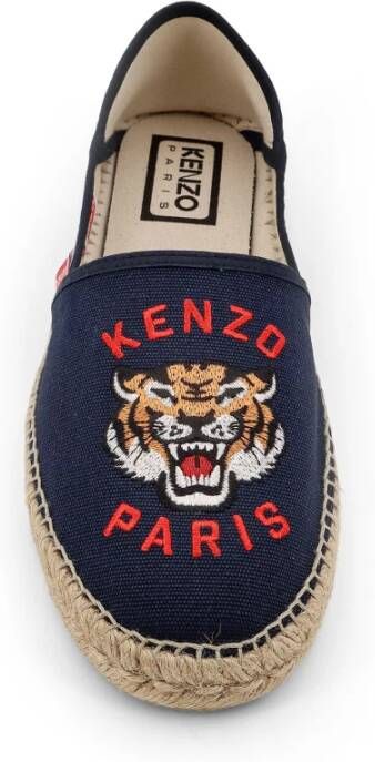 Kenzo Blauwe Espadrilles met Tijgerborduursel Blue Heren