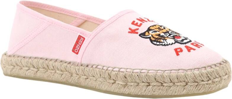 Kenzo Geborduurde Canvas Espadrilles Pink Dames