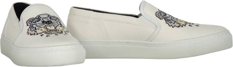 Kenzo Geborduurde Canvas Instap Sneakers White Dames