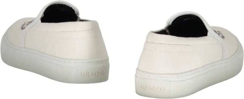 Kenzo Geborduurde Canvas Instap Sneakers White Dames