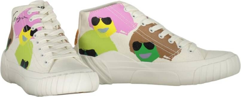 Kenzo Hoge canvas sneakers met contrastzool White Dames