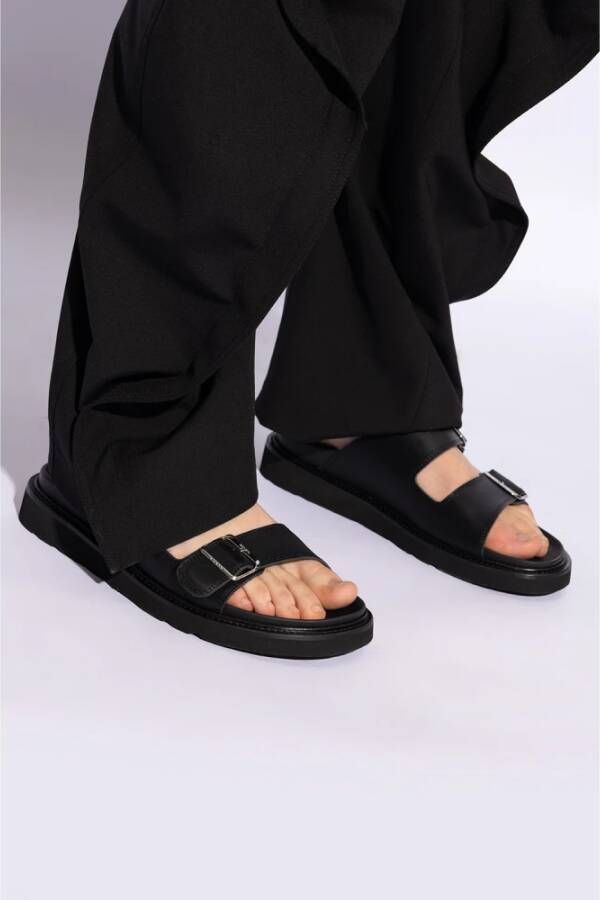 Kenzo Leren slides Black Heren