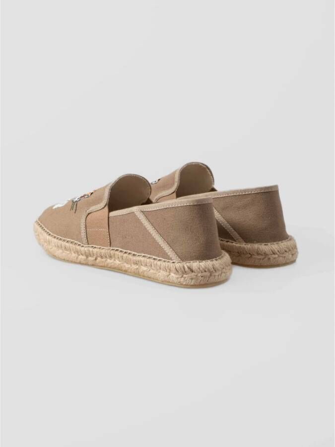 Kenzo Lucky Tiger Canvas Espadrilles Brown Heren