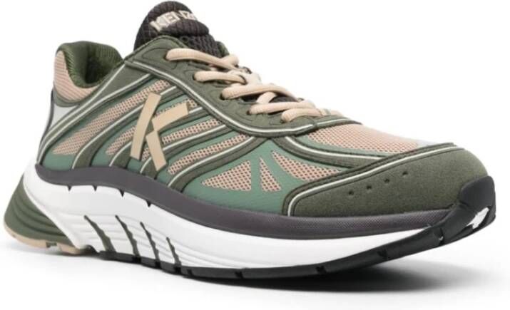 Kenzo Mesh Panel Sneakers Green Heren