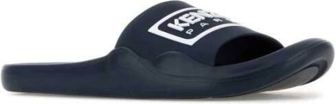 Kenzo Middernachtblauwe Rubberen Slippers Blue Heren