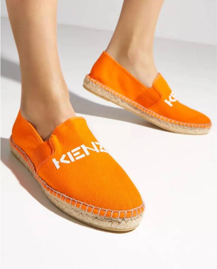 Kenzo Oranje Espadrilles met Logo Orange Dames