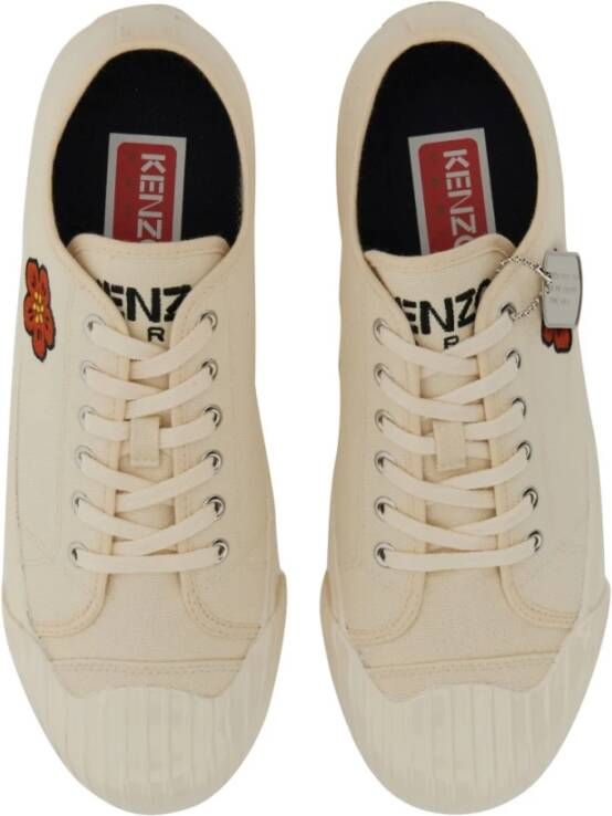 Kenzo School Sneaker met Rubberen Zool White Heren