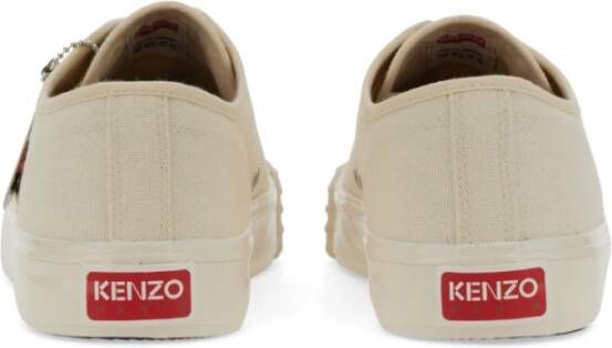 Kenzo School Sneaker met Rubberen Zool White Heren