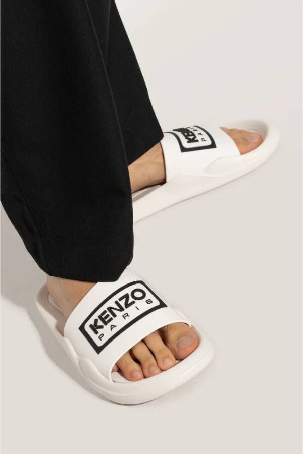 Kenzo Sloffen met logo White Heren