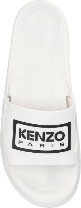 Kenzo Sloffen met logo White Heren