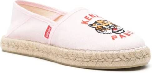 Kenzo Tiger Logo Slip-On Espadrilles Pink Dames