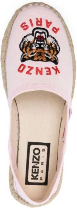 Kenzo Tiger Logo Slip-On Espadrilles Pink Dames