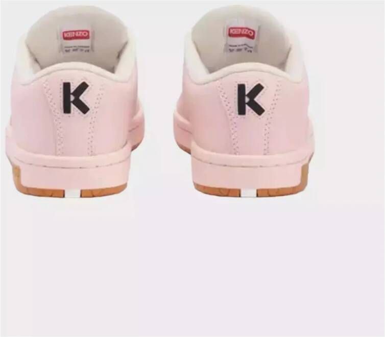 Kenzo Witte Roze Leren Sneakers Pink Dames