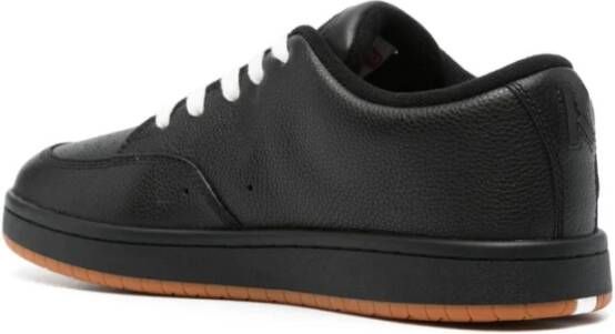 Kenzo Zwarte Korrelige Leren Sneakers Logo Patch Black Heren