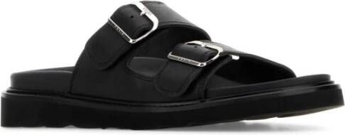 Kenzo Zwarte leren Matto pantoffels Black Heren