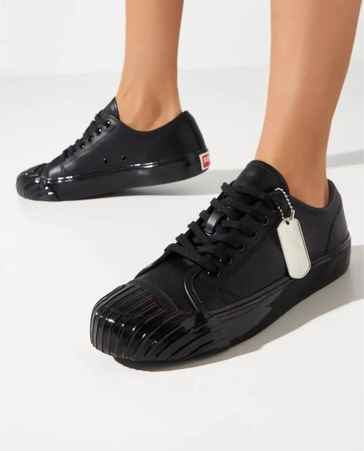 Kenzo Zwarte leren sneakers met logo Black Dames